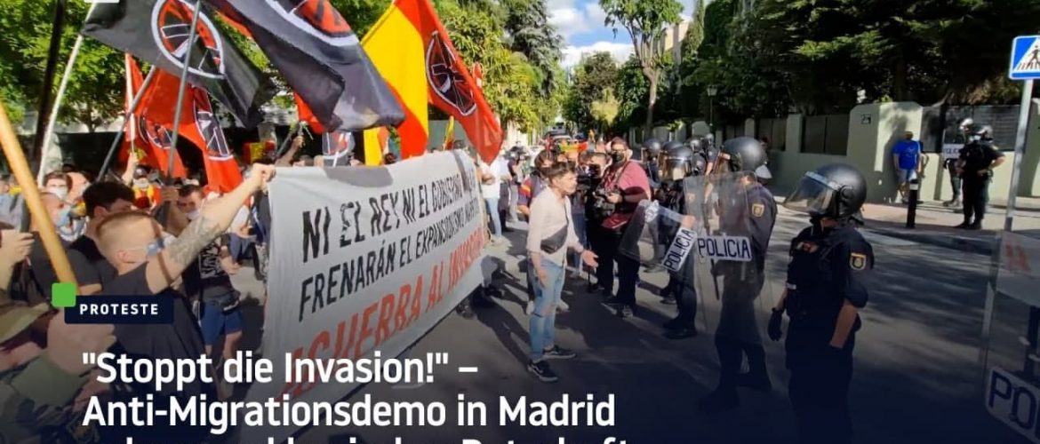 „Stoppt die Invasion!“ – Anti-Migrationsdemo in Madrid nahe marokkanischer Botschaft