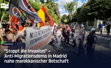 „Stoppt die Invasion!“ – Anti-Migrationsdemo in Madrid nahe marokkanischer Botschaft