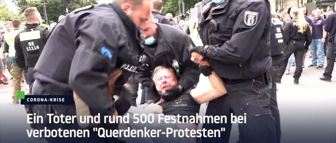 Ein Toter und rund 500 Festnahmen bei verbotenen „Querdenker-Protesten“