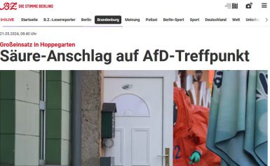 Spektakulärer Säure-Anschlag auf AfD-Tagungsstätte