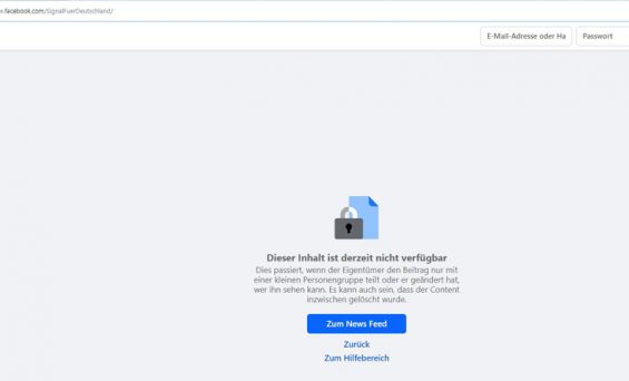 Facebook sperrt Signal für Deutschland